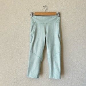 OUTDOOR VOICES Capri Warm-Up Leggings in Light Teal USA MADE
